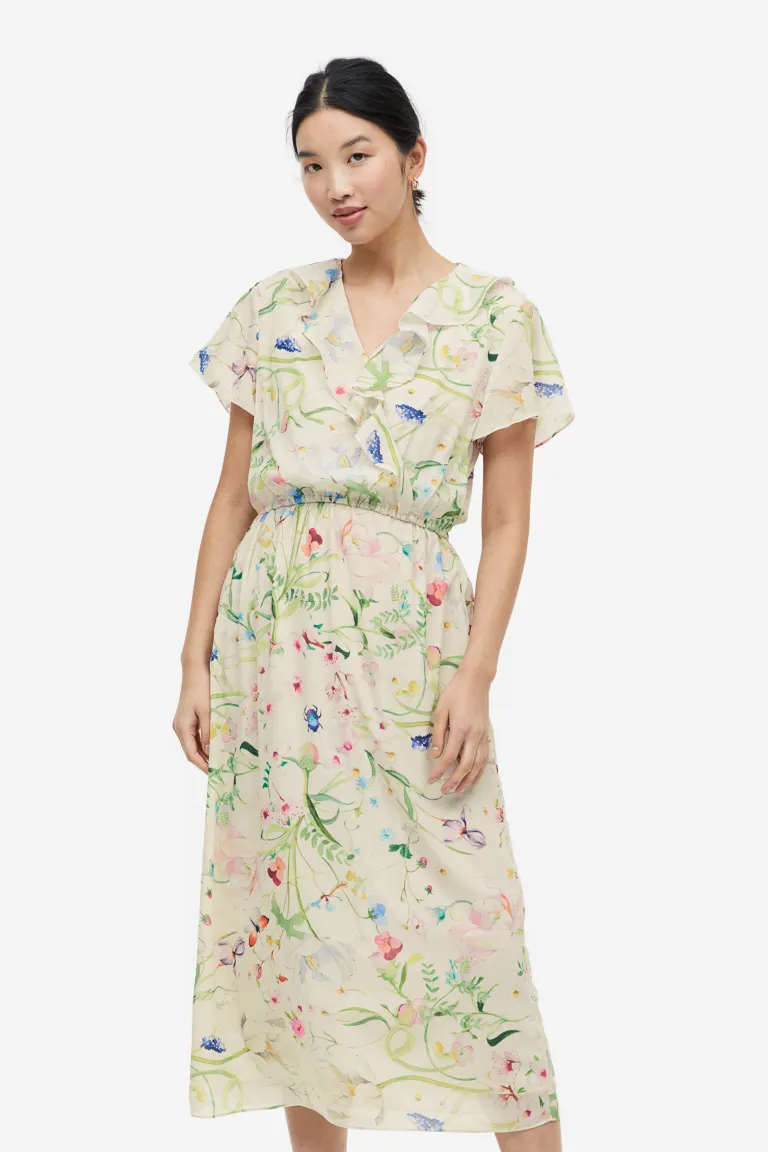 

Шифоновое платье для кормления H&M, бежевый