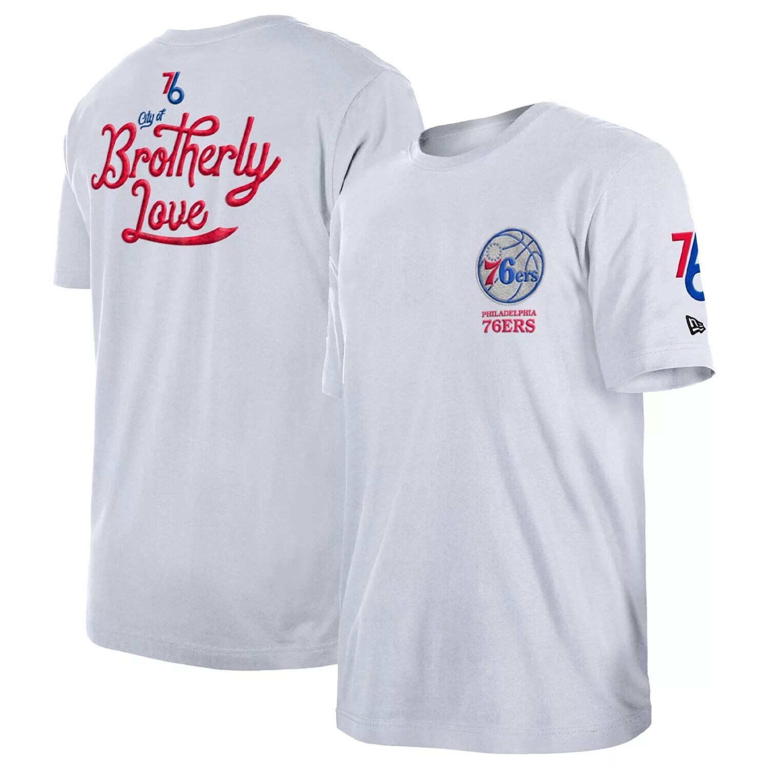 

Мужская белая футболка Philadelphia 76ers 2022/23 City Edition Elite Pack New Era, Белый