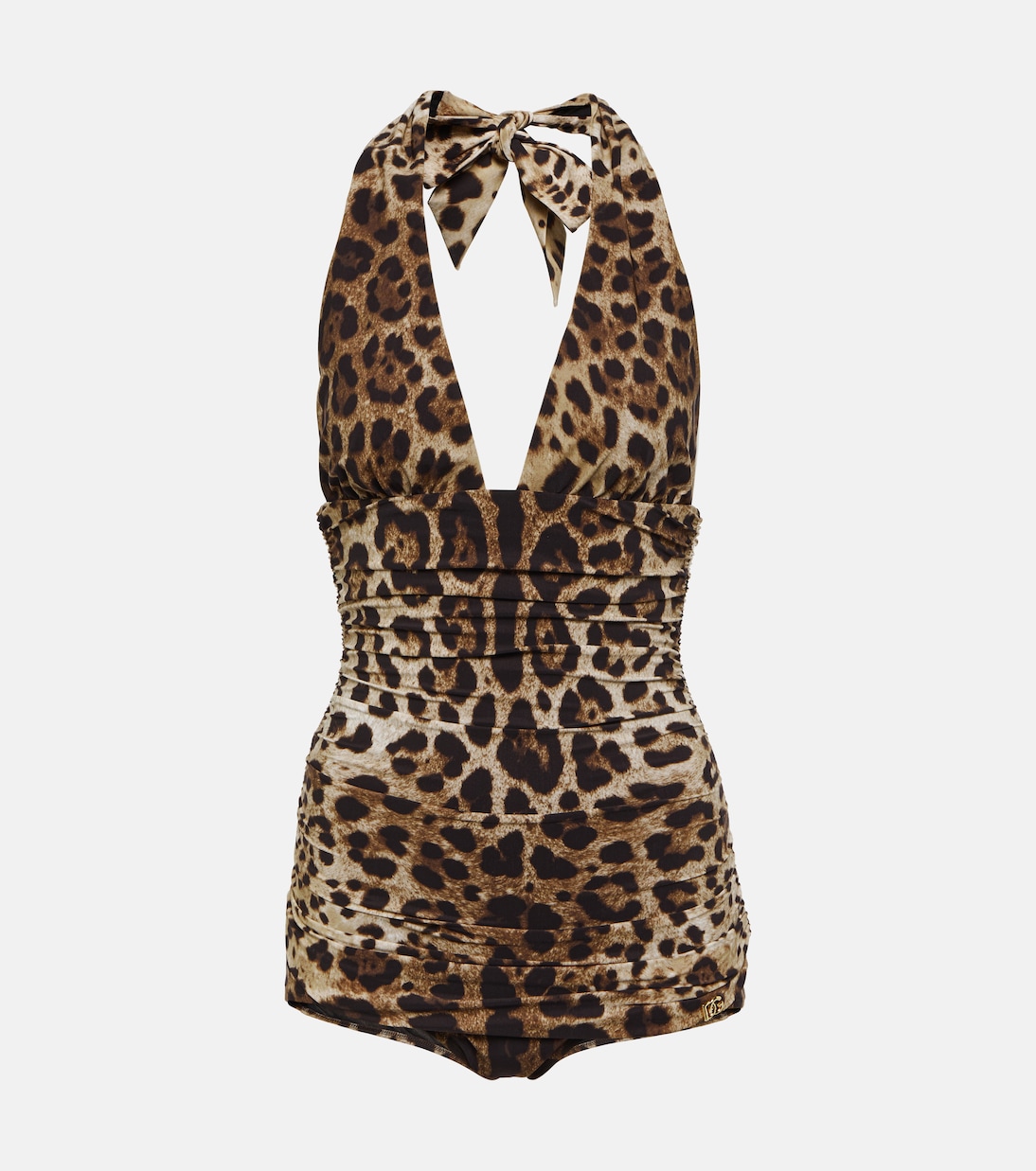 цена Купальник с леопардовым принтом Dolce&Gabbana, коричневый