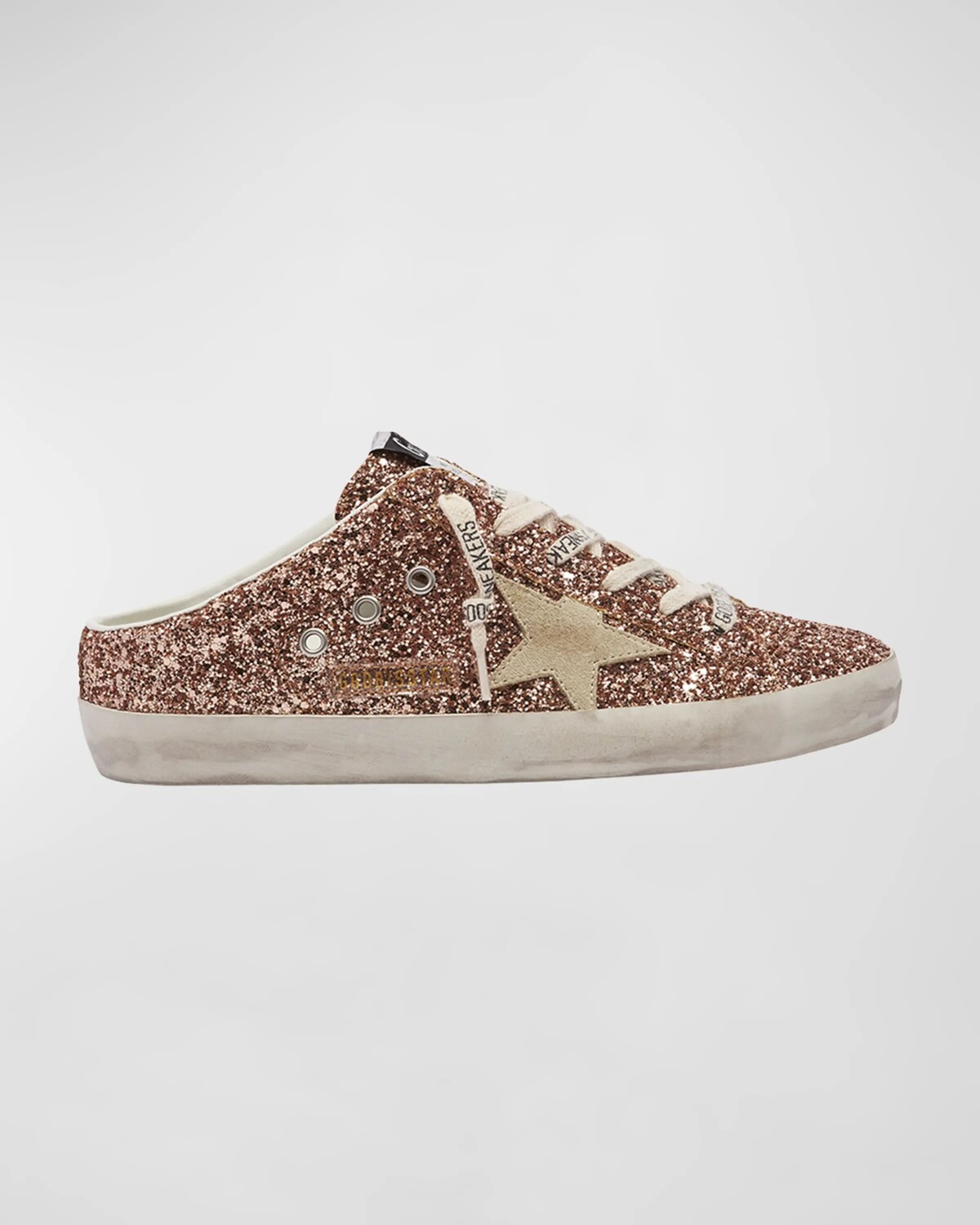 

Кроссовки Ballstar Sabot с блестками Golden Goose, цвет Peach Beige