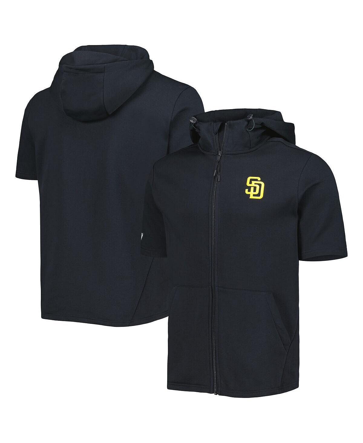 

Мужская черная толстовка с короткими рукавами и молнией во всю длину San Diego Padres Recruit LevelWear, Черный