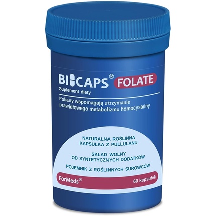 Bicaps Фолат Улучшение качества сна Поддержка иммунной системы Веганская Вегетарианская пищевая добавка с растительными экстрактами 60 капсул, Formeds
