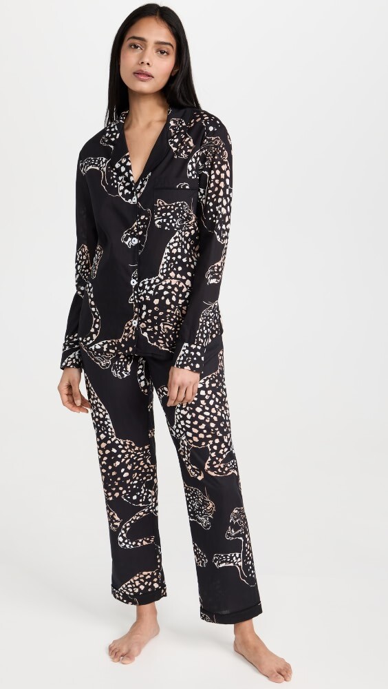 

Пижамный комплект Desmond & Dempsey Womens Long Sleeve Jaguar, нави