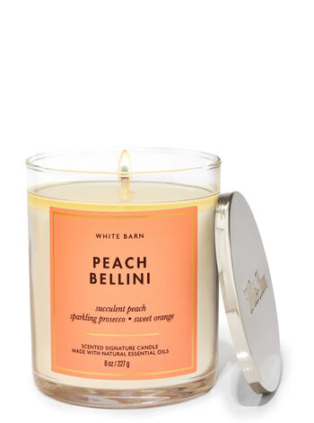 Фирменная свеча с одним фитилем Peach Bellini, 8 oz / 227 g, Bath and Body Works