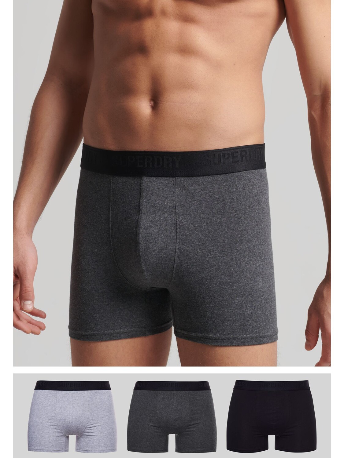 

Трусы из смеси органического хлопка Superdry, черный/угольный/серый