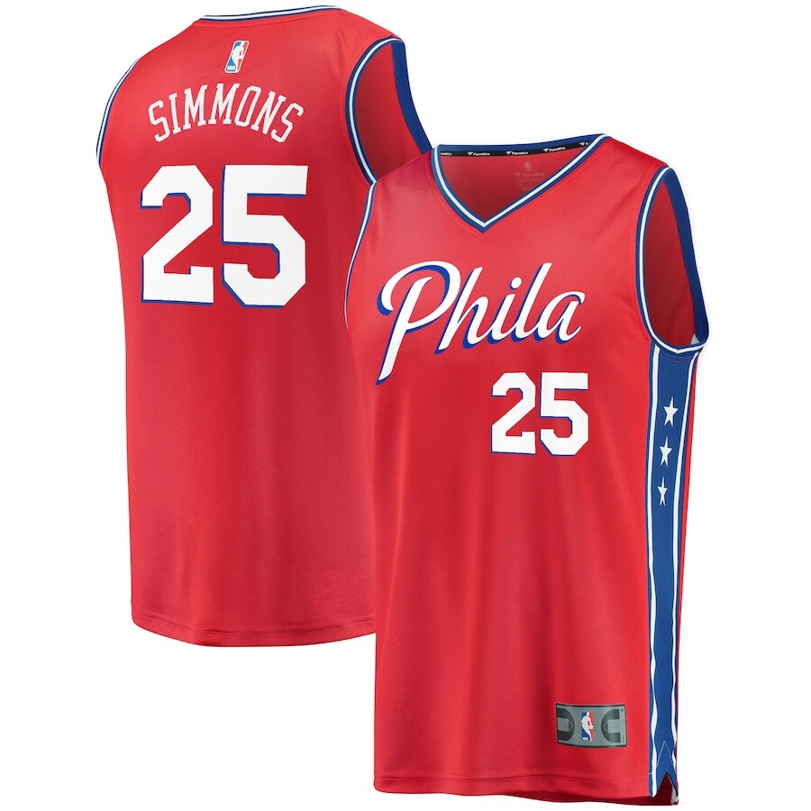 

Джерси Fanatics Branded Philadelphia 76Ers, красный