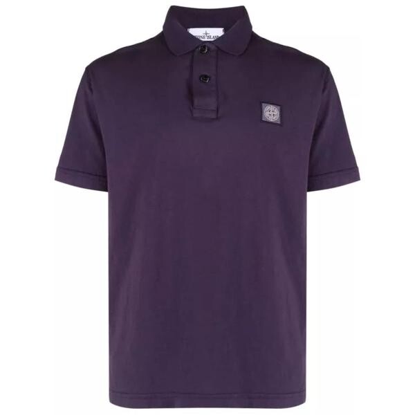 

Футболка logo-patch short-sleeved polo shirt Stone Island, фиолетовый