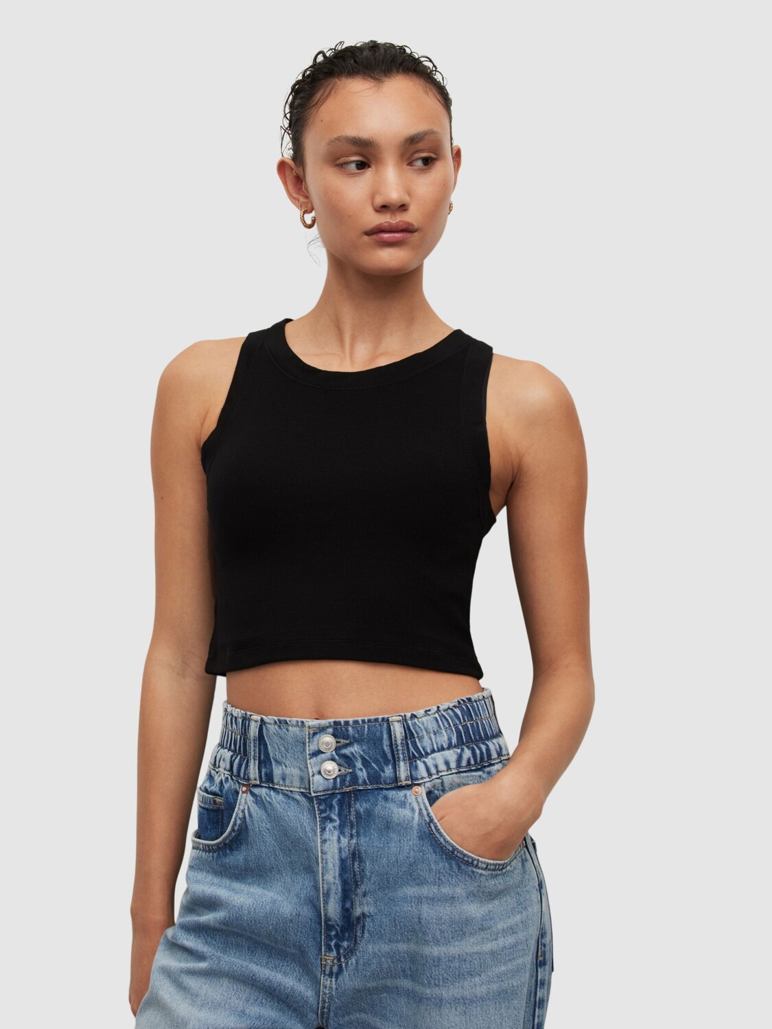 

Укороченная майка AllSaints Rina, черная