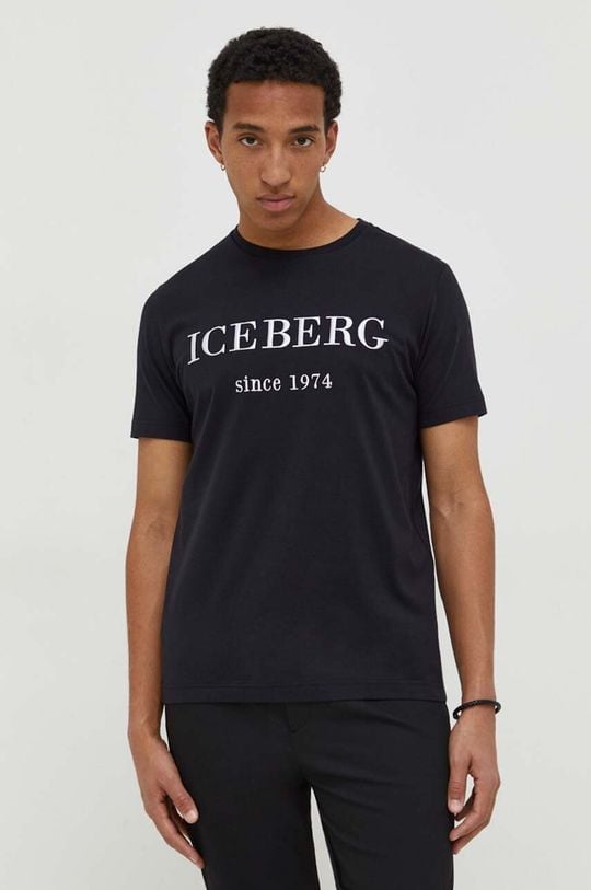 

Хлопковая футболка Iceberg, черный