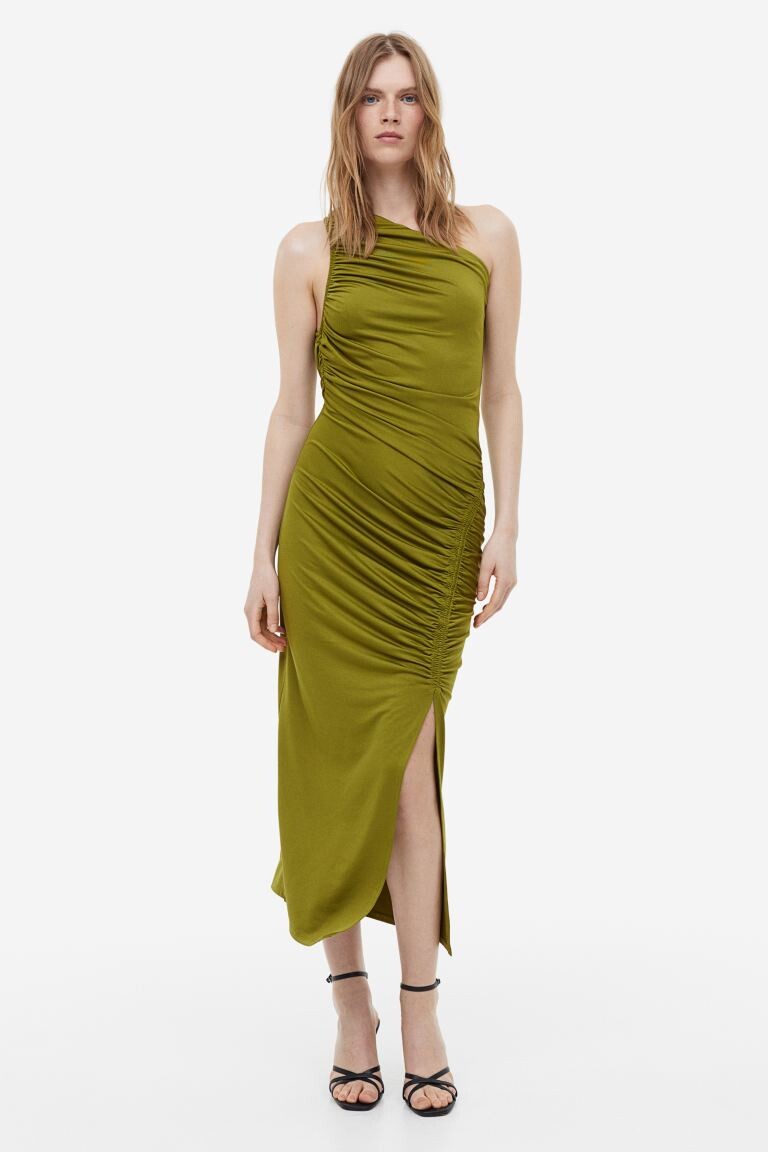 

Драпированное платье на одно плечо H&M