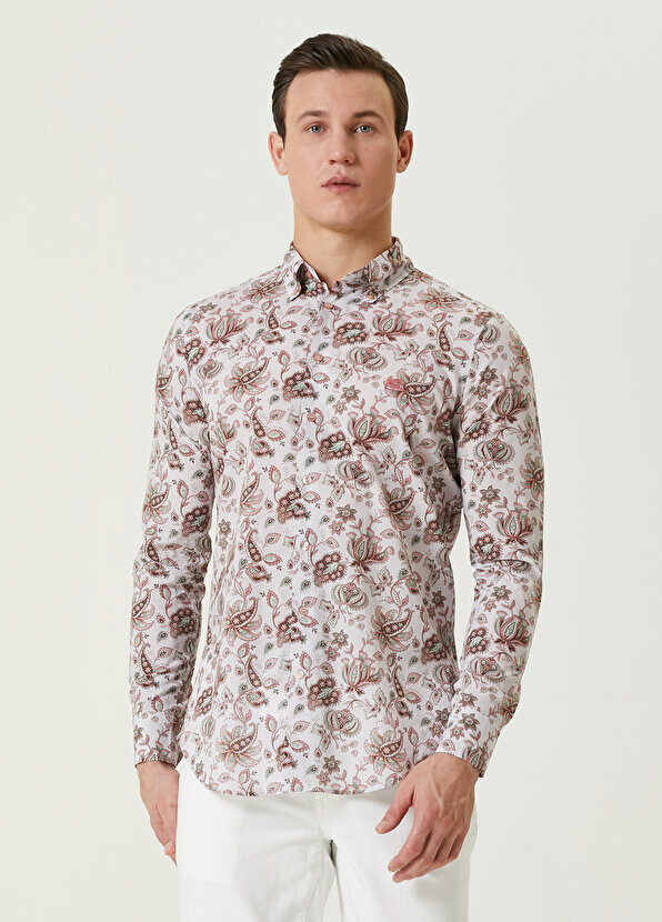 

Розовая рубашка с цветочным узором Etro