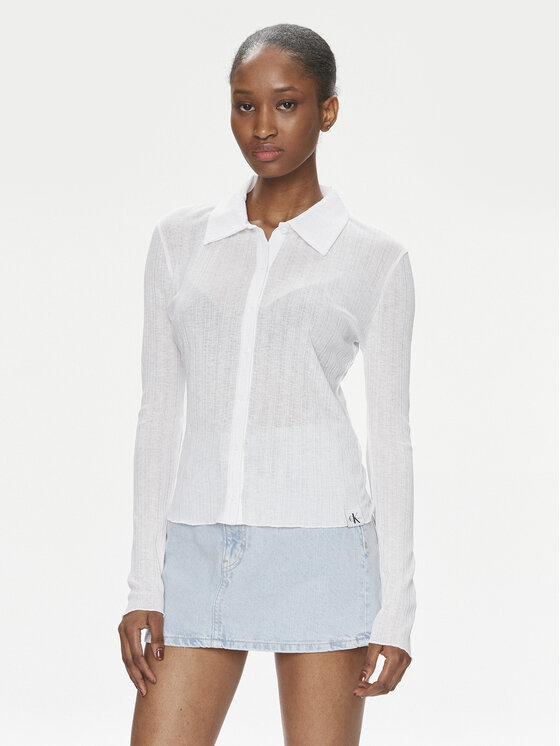 Узкая блузка , белый Calvin Klein
