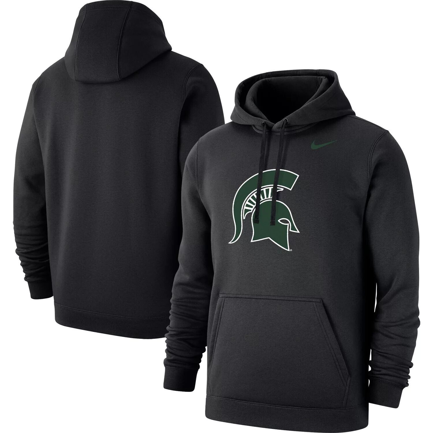 

Мужской черный пуловер с капюшоном и логотипом Michigan State Spartans Club Nike