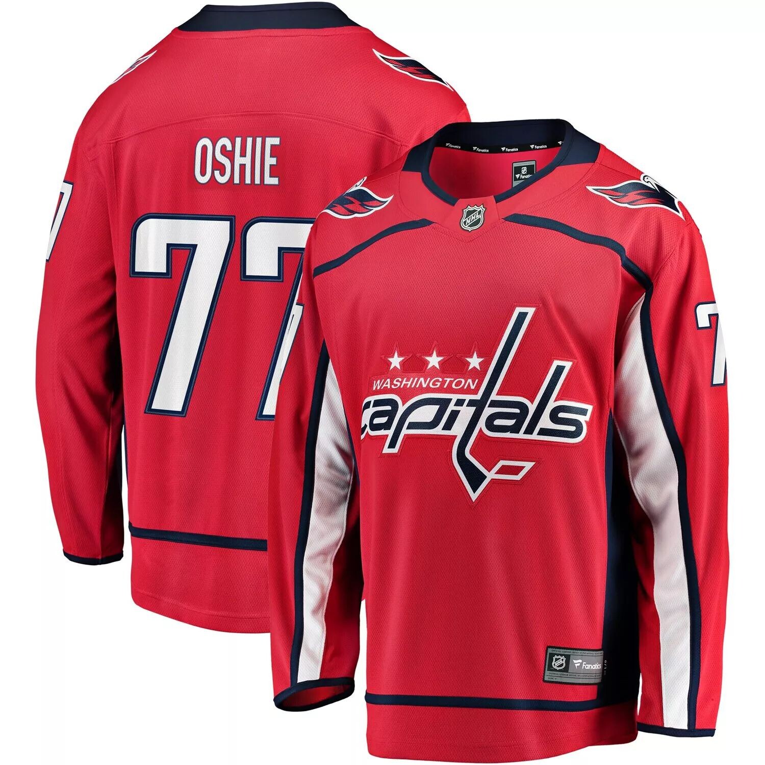

Футболка игрока Youth Fanatics с логотипом TJ Oshie Red Washington Capitals Home Fanatics
