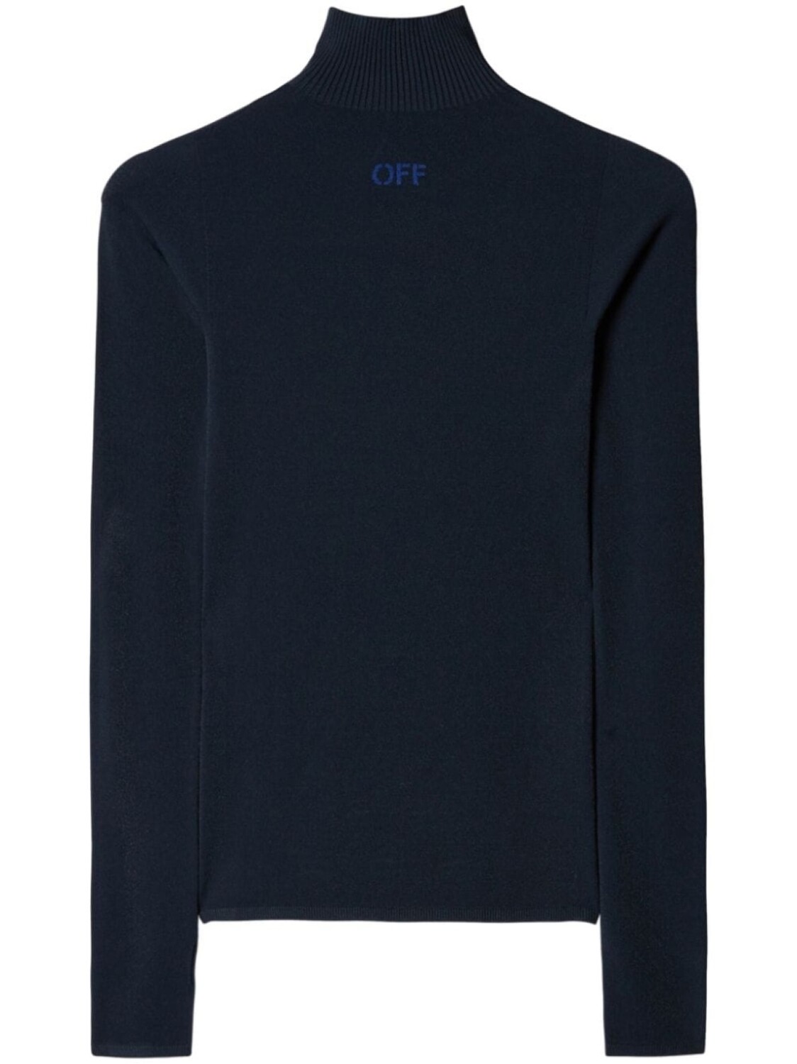 Off-White джемпер с высоким воротником и логотипом, синий