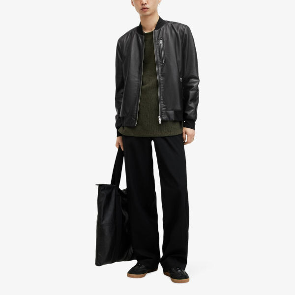 

Куртка kemble из ребристой кожи Allsaints, черный