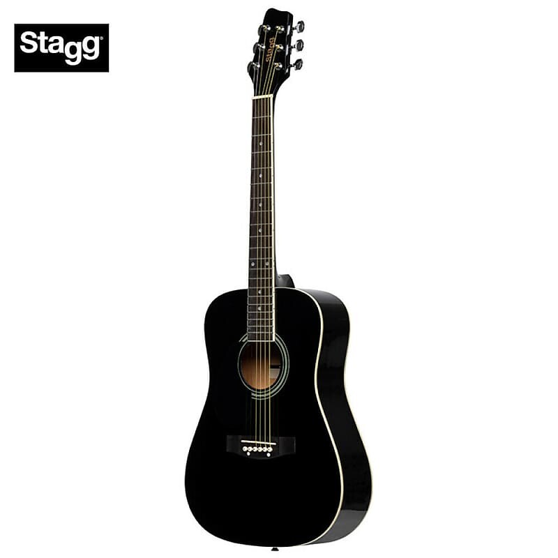 

Акустическая гитара Stagg SA20D 3/4 LH-BK Dreadnought 3/4 Size Basswood Top Nato Neck 6-String Acoustic Guitar