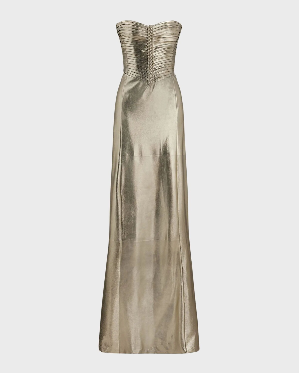 

Вечернее платье Kaylen из ламинированной замши Ralph Lauren Collection, цвет Platinum