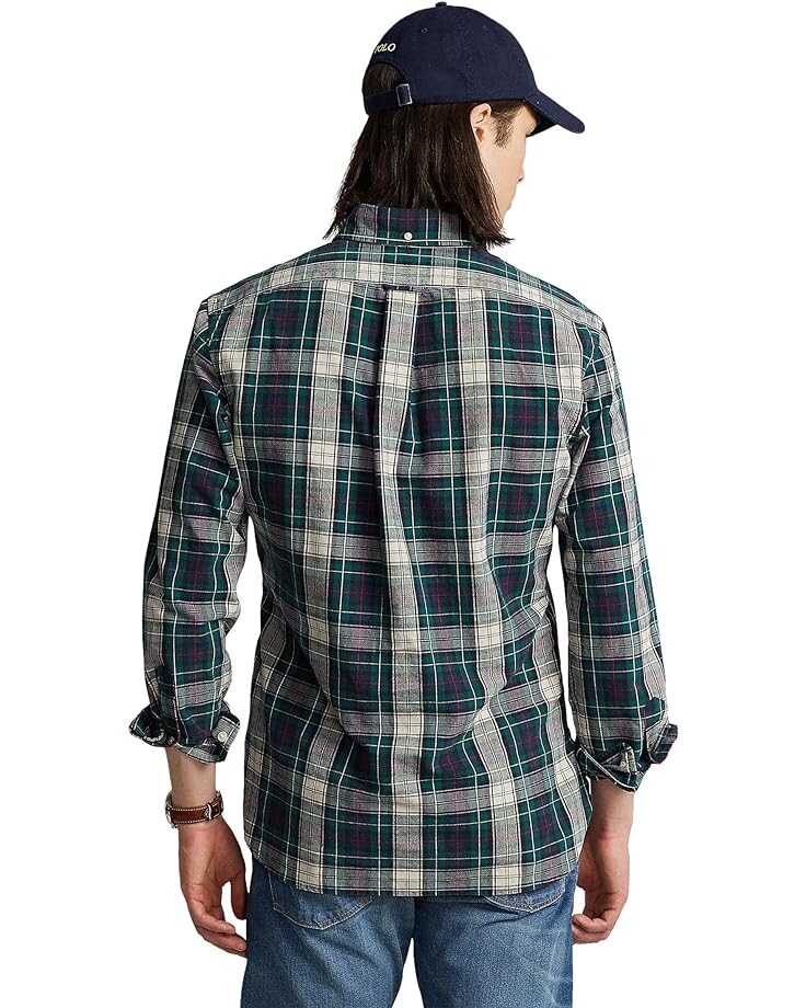 

Рубашка Polo Ralph Lauren Classic Fit Plaid Oxford Shirt, цвет Navy/Green Multi