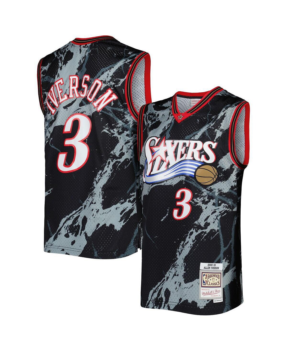 

Мужское джерси Allen Iverson Black Philadelphia 76ers 2000-01 Hardwood Classics Marble Swingman Mitchell & Ness
