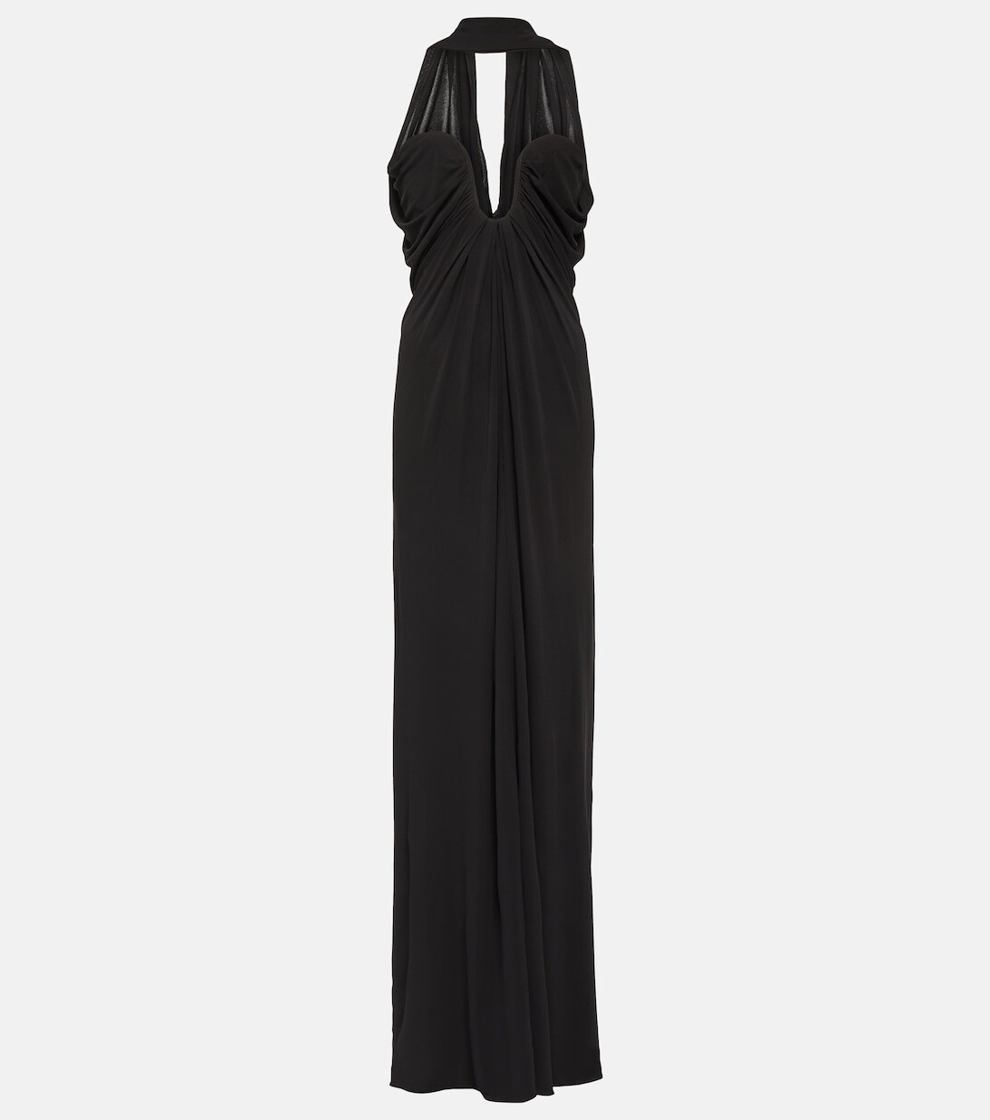 

Платье из джерси с драпировкой SAINT LAURENT, черный