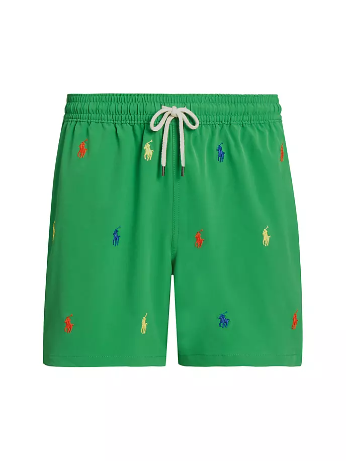 Плавки с вышивкой «Пони» Polo Ralph Lauren, цвет preppy green