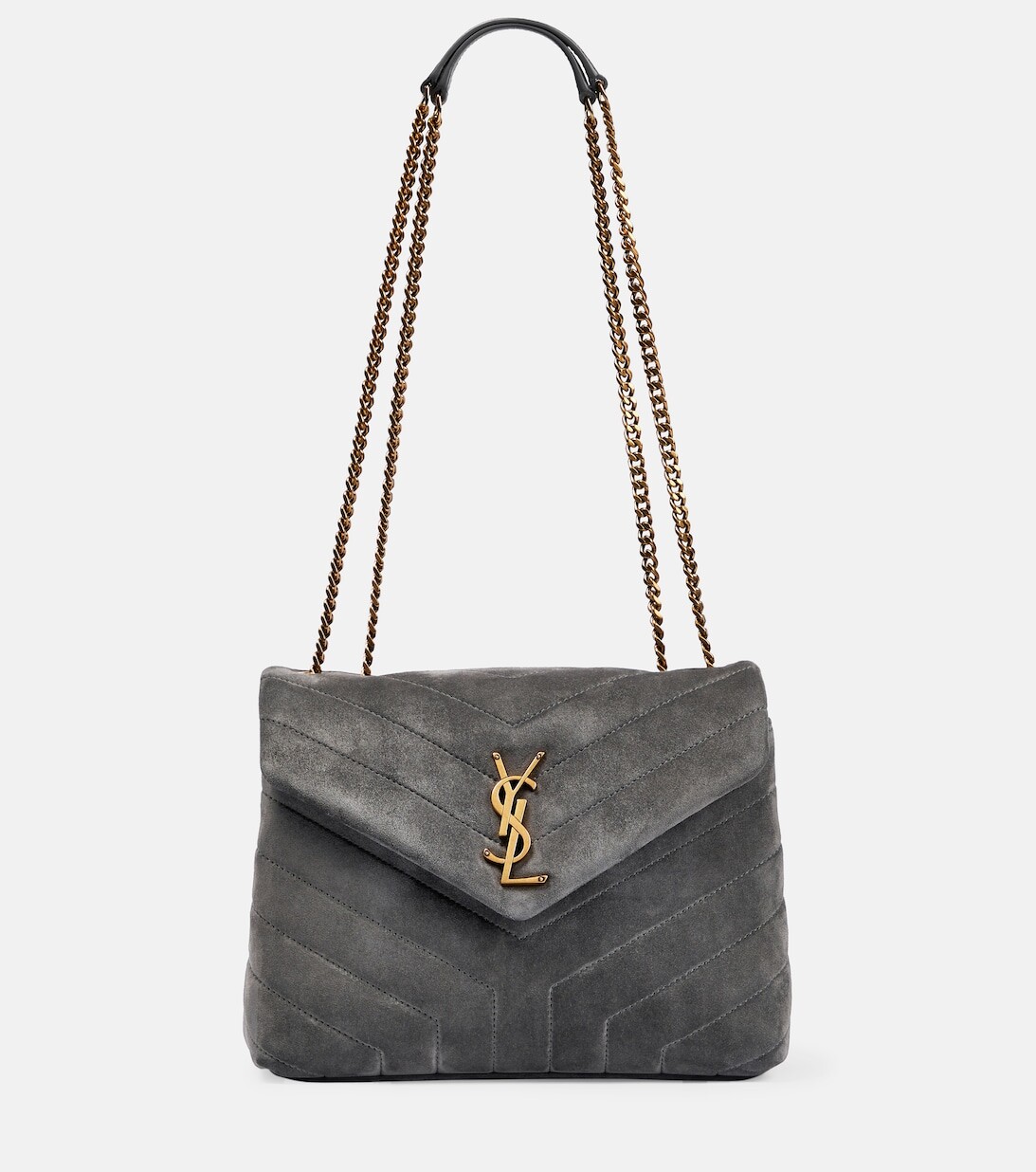 

Маленькая замшевая сумка через плечо Loulou Saint Laurent, черный