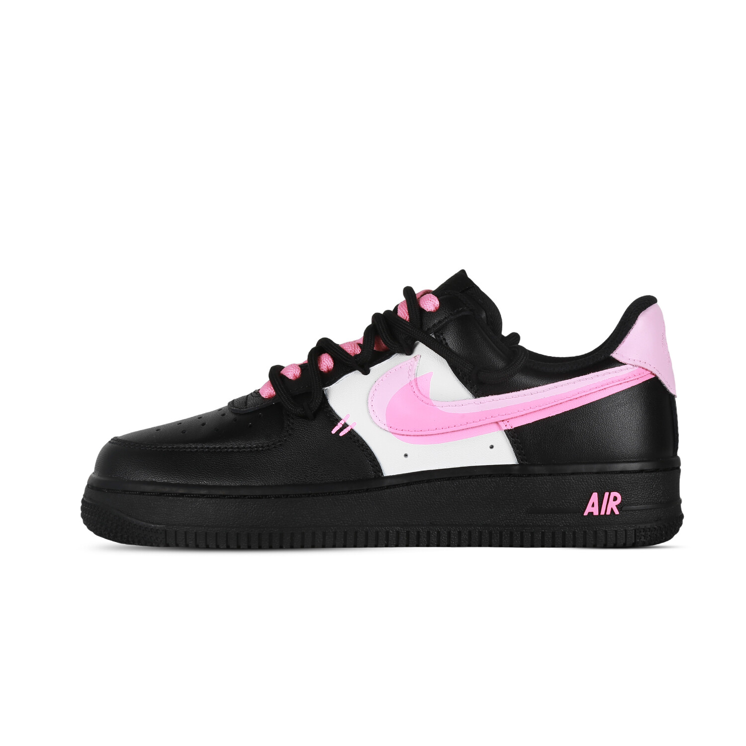 

Кроссовки Nike Air Force 1 Skateboarding Shoes Women's Low-top Black/white/pink, черный/розовый