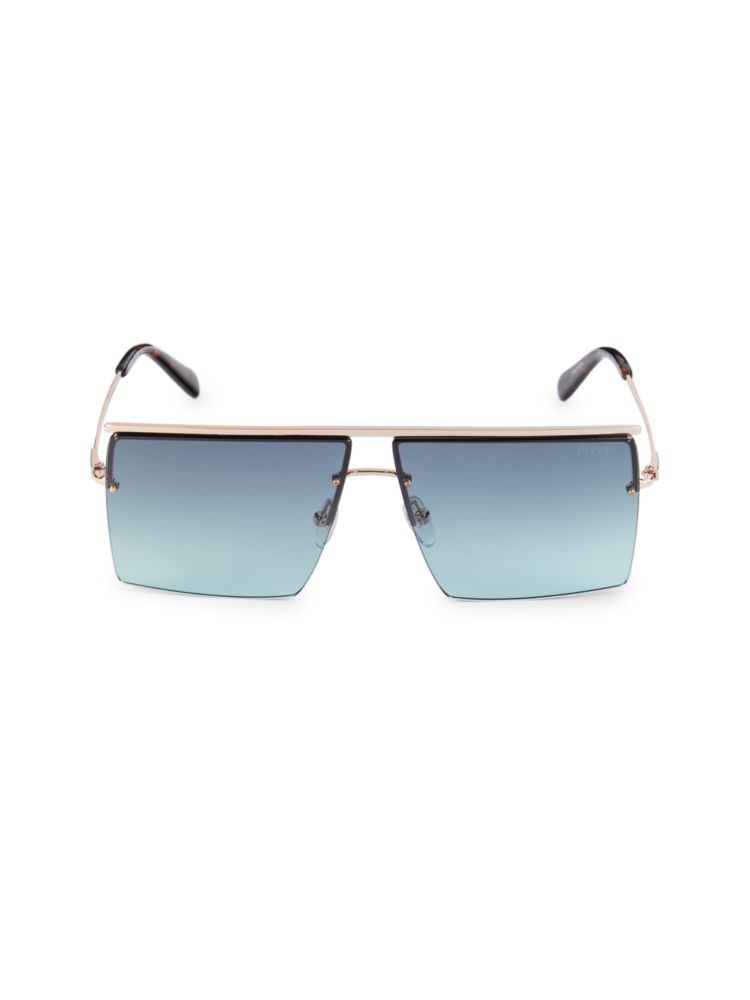 Прямоугольные солнцезащитные очки 62MM Emilio Pucci, цвет Blue Black