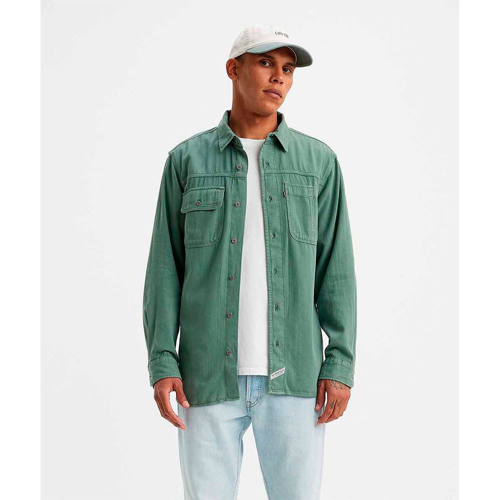 цена Рубашка с длинным рукавом Levi´s Auburn Worker, зеленый