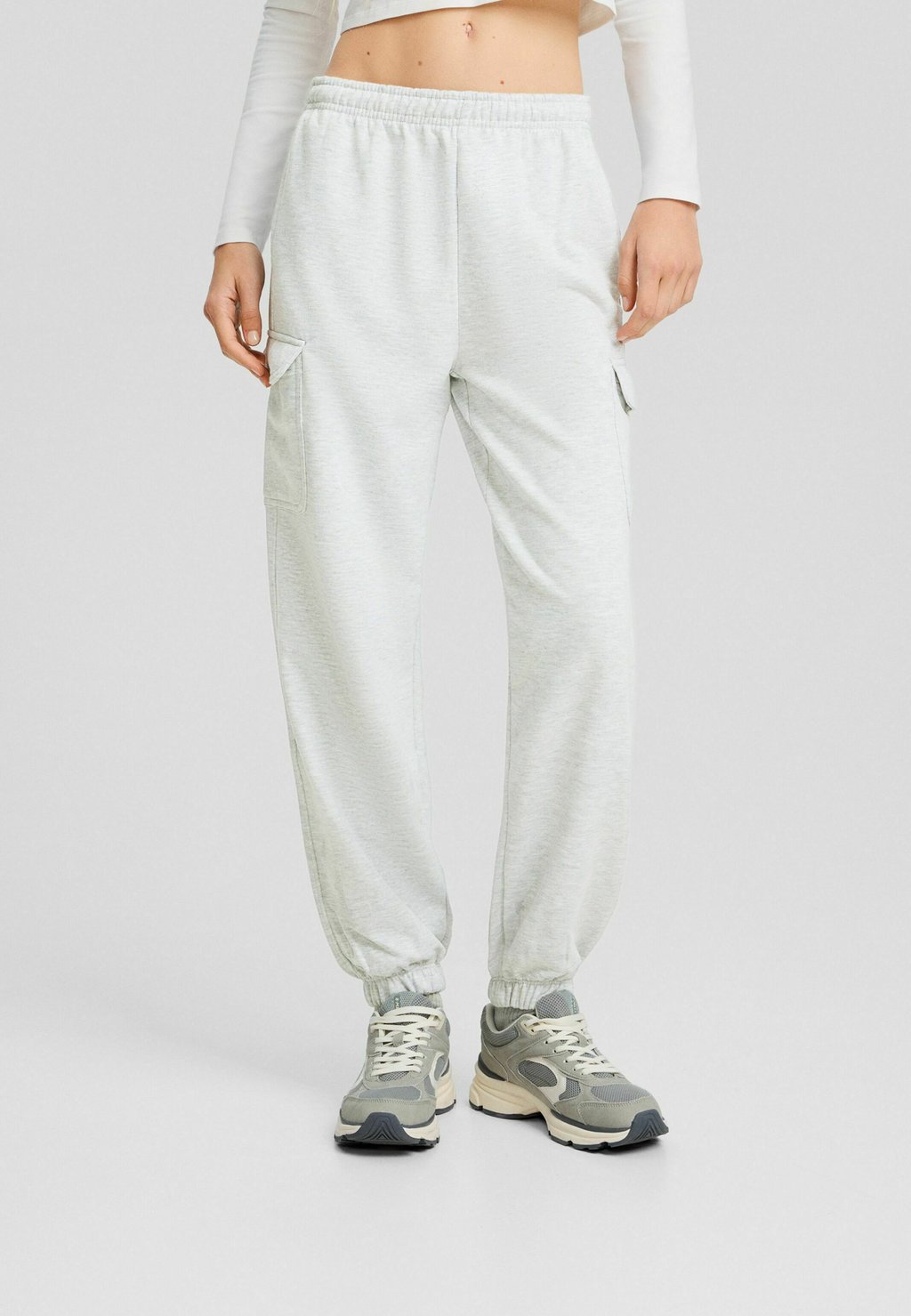 Спортивные брюки Plush And Detail Jogger Bershka, цвет mottled grey брюки из ткани bershka цвет mottled grey