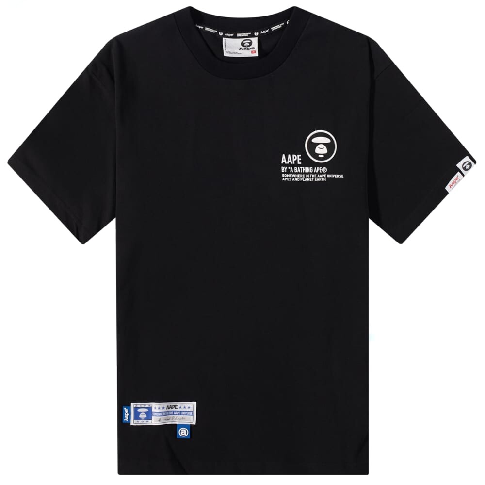 

Футболка с принтом «Луна» на спине AAPE Street Baseball Moon Face, черный