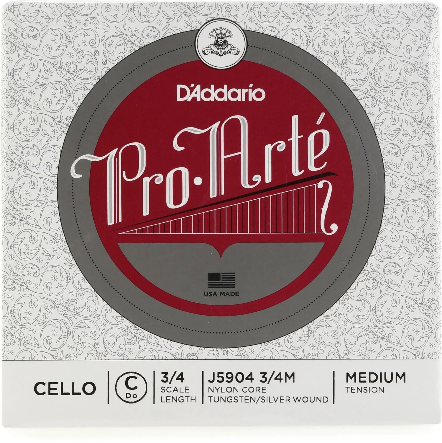 

D'Addario J5904 Pro-Arte Струна C для виолончели, размер 3/4, среднее натяжение