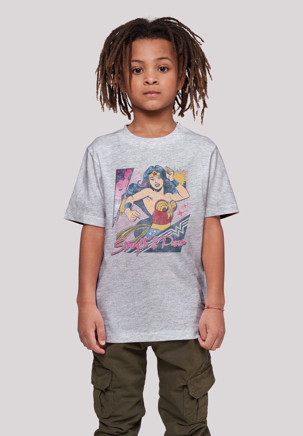 

Футболка с принтом DC COMICS STRENGTH & POWER F4NT4STIC, цвет heather grey