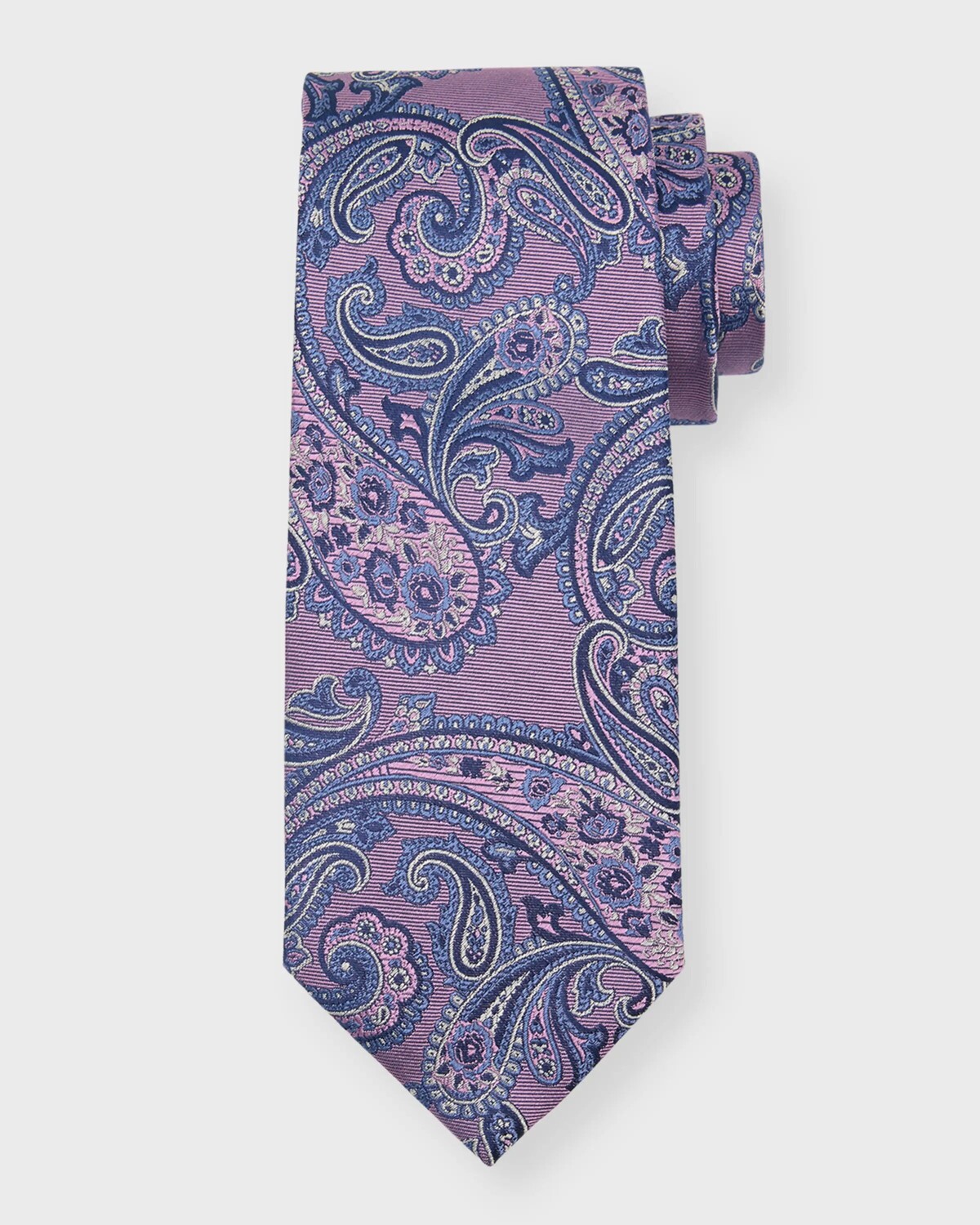 

Мужской жаккардовый шелковый галстук с пейсли Canali, цвет Pink