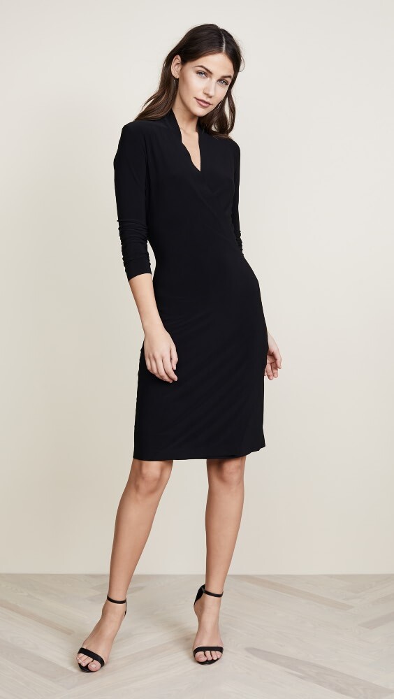 

Платье Norma Kamali Long Sleeve Side Draped, черный