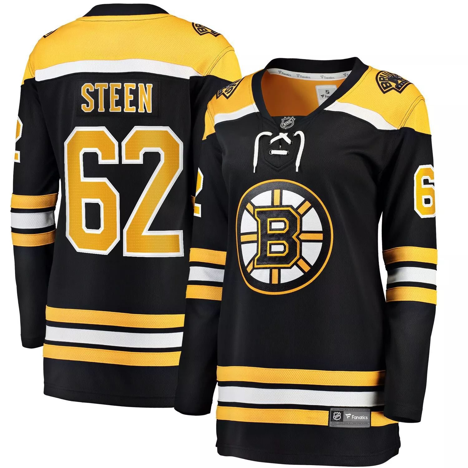 

Женская черная футболка Fanatics с логотипом Oskar Steen Boston Bruins Home Breakaway Player Fanatics, Черный