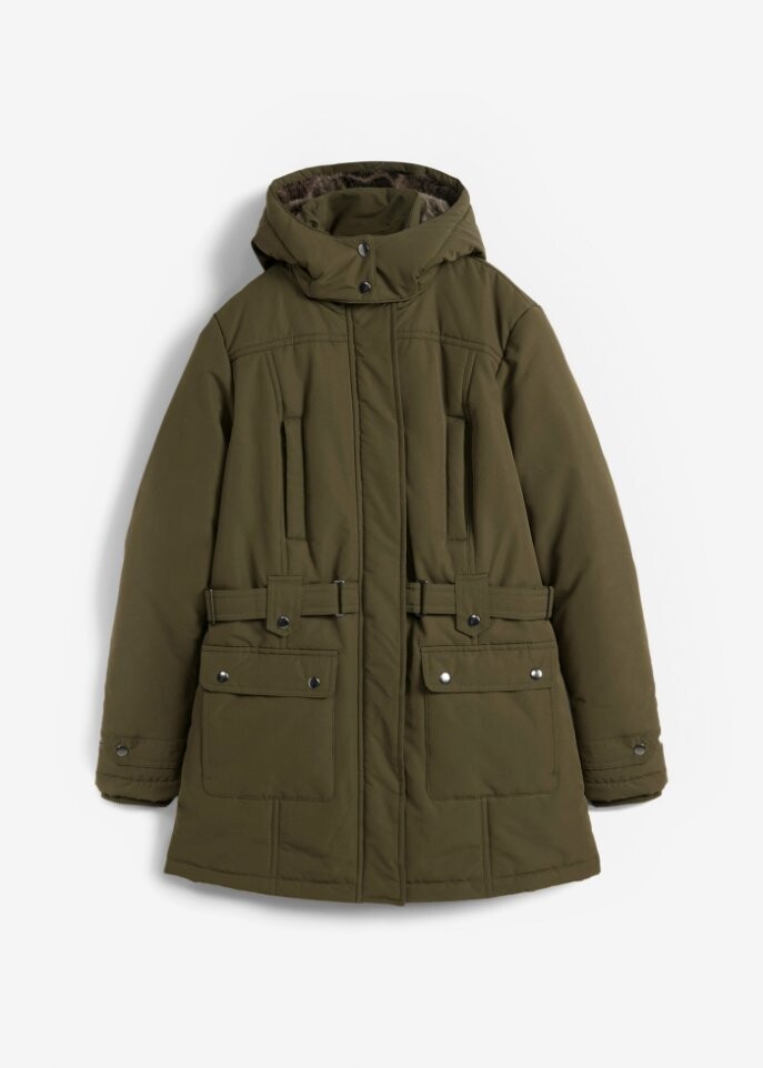 

Зимняя куртка с капюшоном из искусственного меха John Baner Jeanswear, зеленый