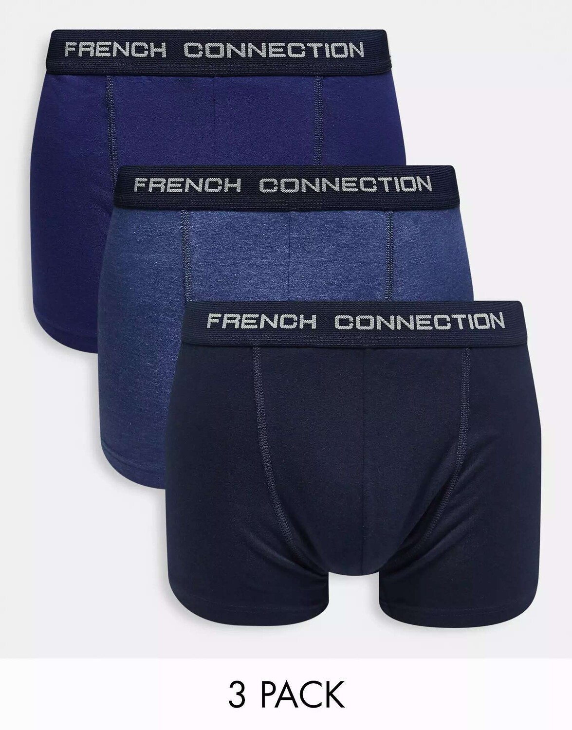 

Три пары боксеров French Connection синего и темно-синего цвета