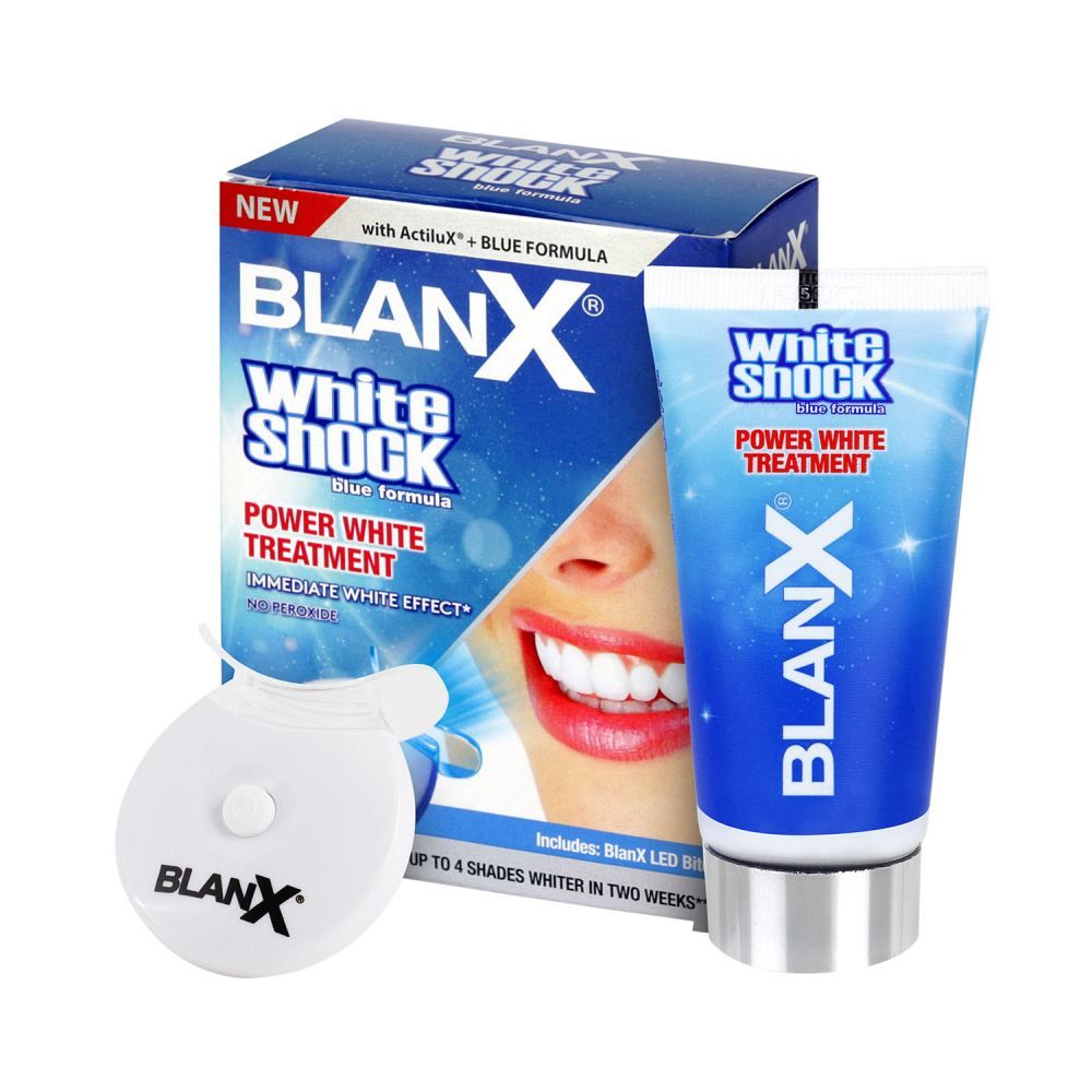 Процедура отбеливания зубов Blanx White Shock Treatment + Blanx Led Bite, 50 мл blanx набор для отбеливания white shock power white treatment led bite 50 мл мята