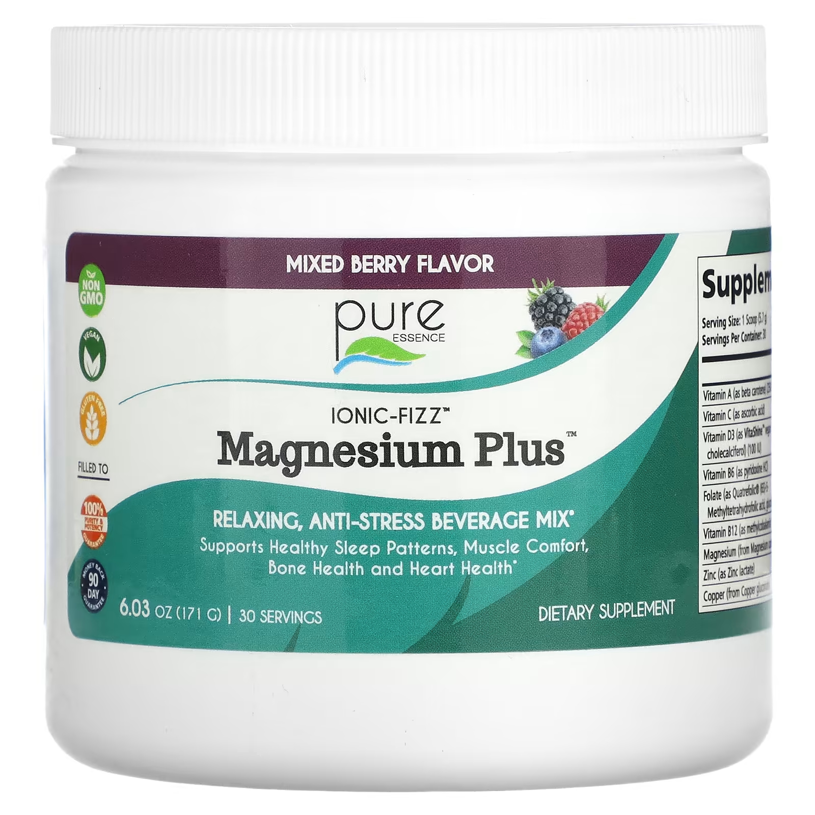 Пищевая добавка Pure Essence Ionic-Fizz Magnesium Plus ягодная смесь, 171 г