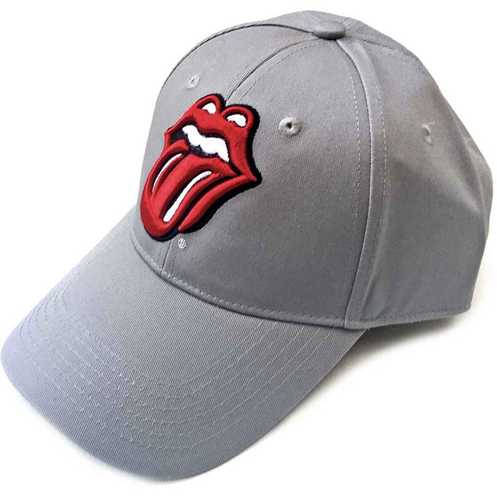 Классическая бейсболка с логотипом и язычком на спине Rolling Stones, серый