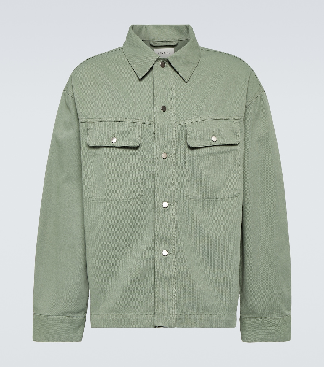 Джинсовая рубашка Lemaire, зеленый зеленый витой кардиган lemaire