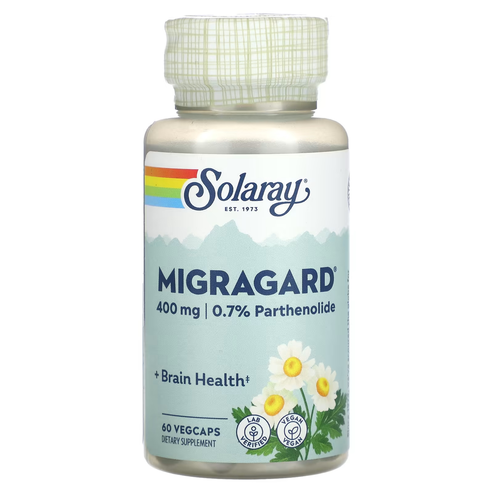 Solaray MigraGard 400 мг 60 растительных капсул solaray optizinc 30 мг 60 растительных капсул