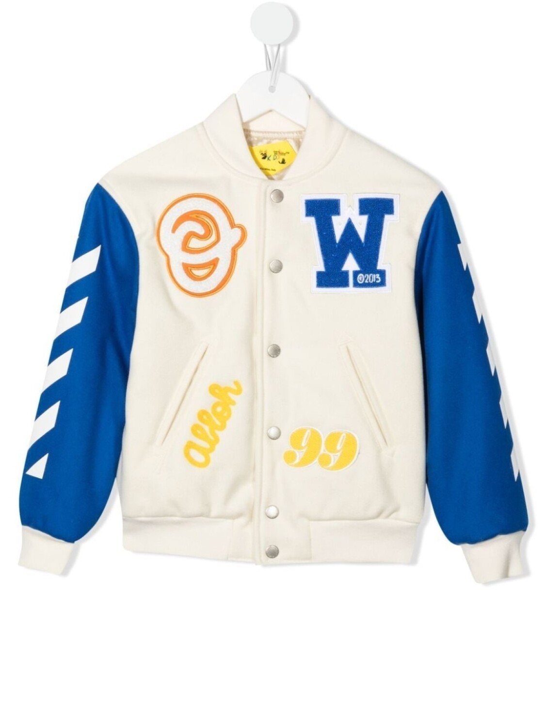 

Off-White Kids бомбер OW Varsity, белый