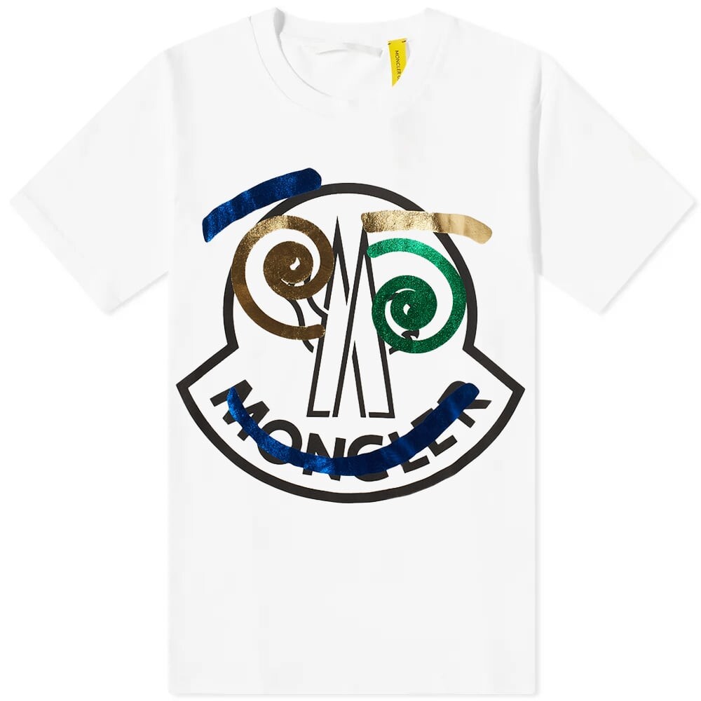 

Футболка Moncler Genius со смайликом и логотипом, белый