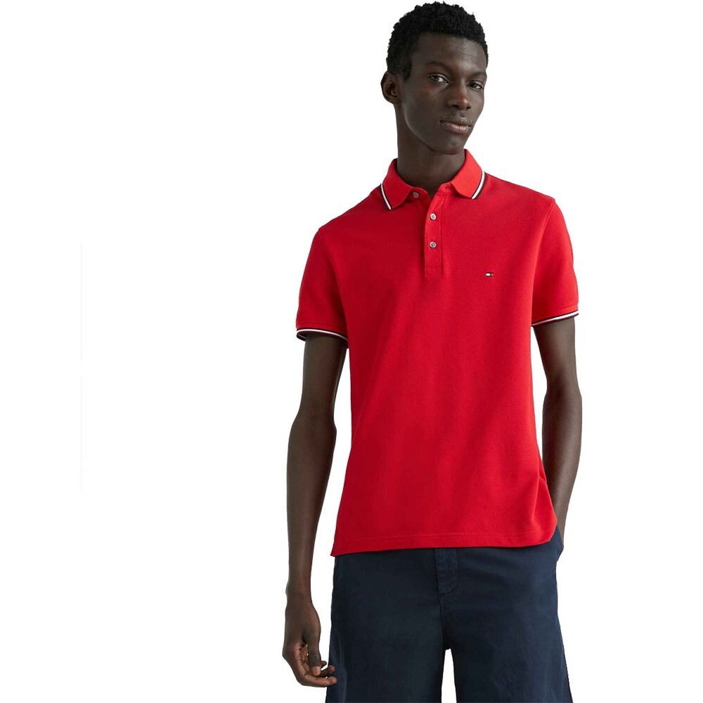 

Поло с коротким рукавом Tommy Hilfiger 1985 Tipped Slim Fit, серебряный, Серый
