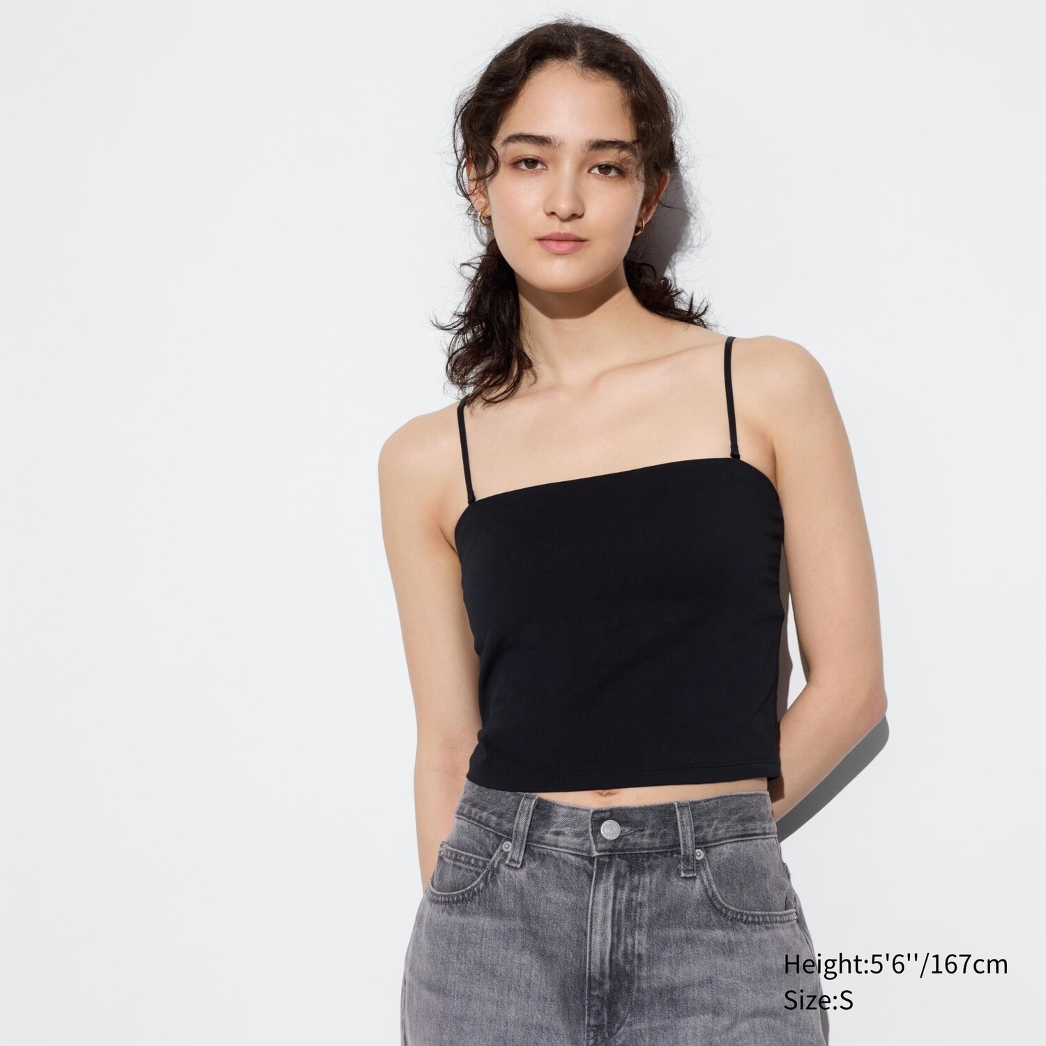 

Футболка из хлопкового бюстгальта airism UNIQLO, черный