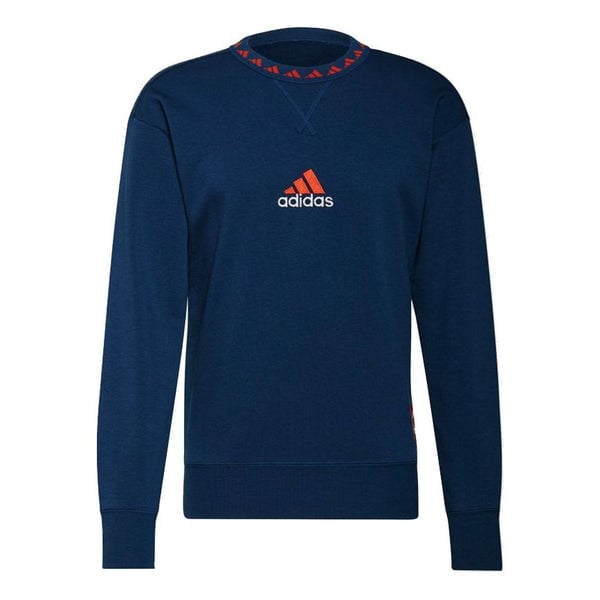 Толстовка adidas Casual Breathable Soccer/Football Sports Round Neck Navy Blue, мультиколор