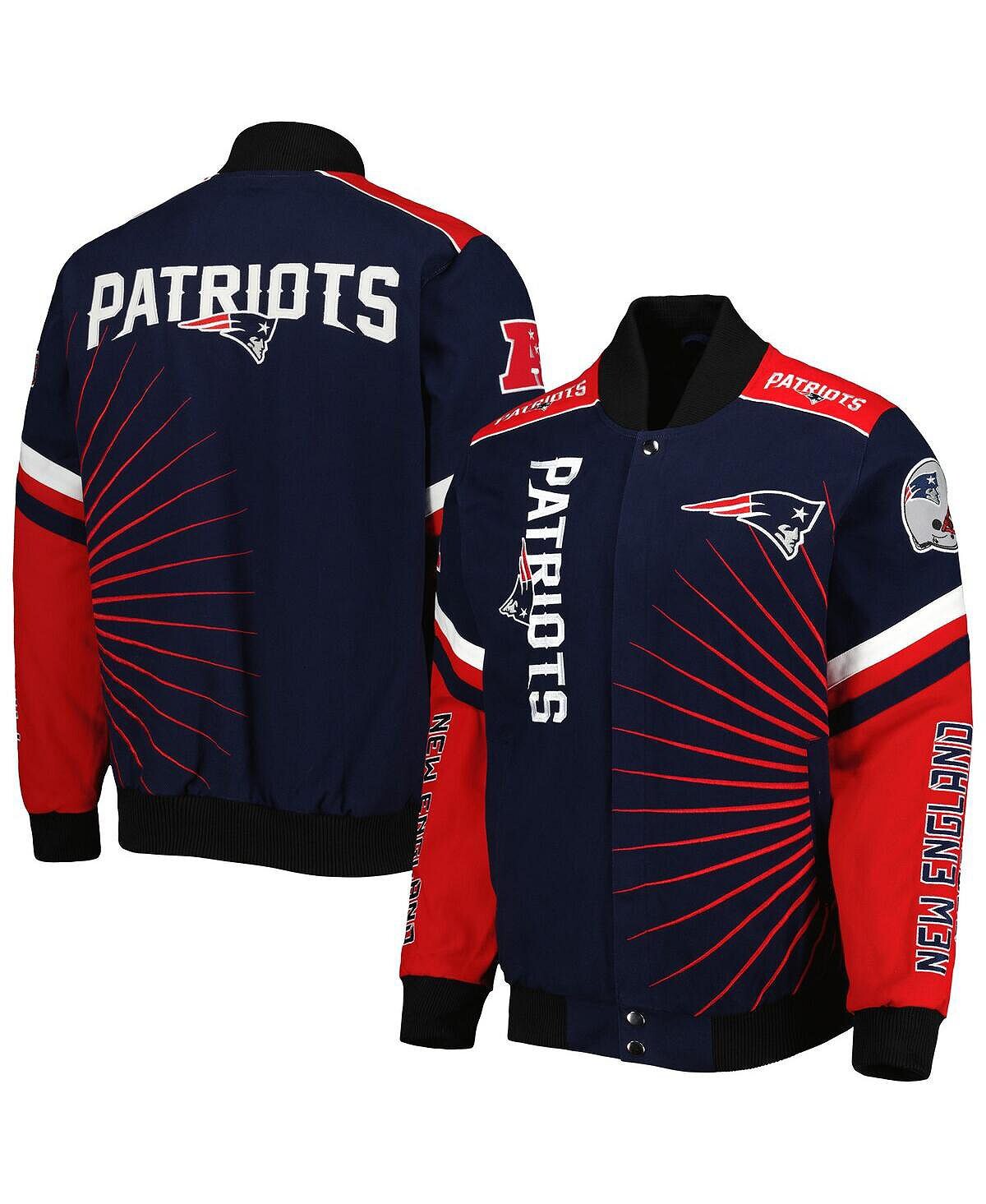 

Мужская университетская куртка с полной застежкой темно-синего цвета New England Patriots Extreme Redzone G-III Sports by Carl Banks, Синий